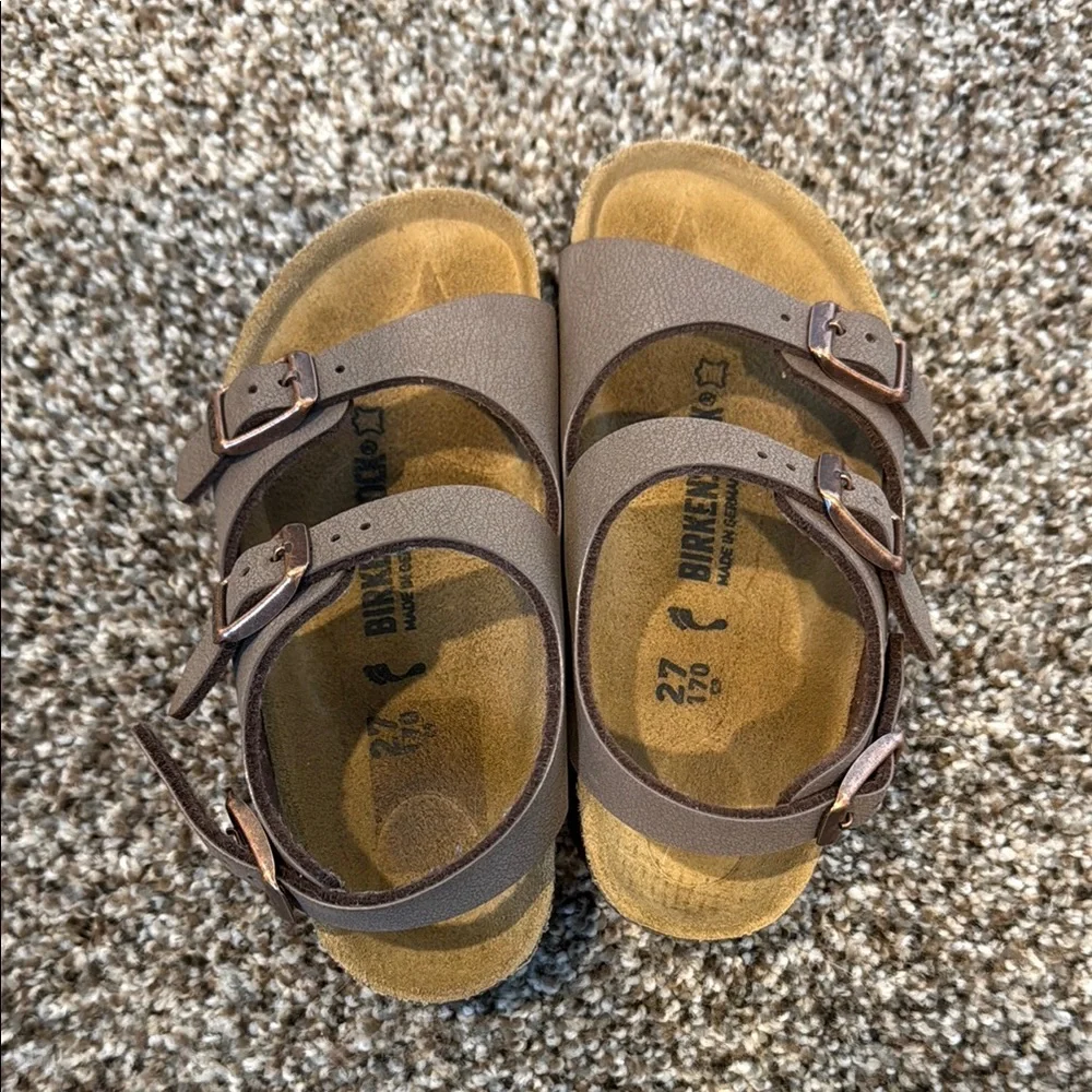 Kid’s Birkenstock Brown Sandals Classic Two-Strap Design - Picture 4 of 6